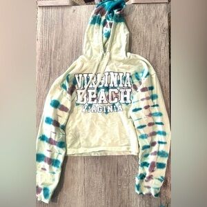 Dreamsicle Virginia Beach Tie-Dye Cropped Hoodie Size Medium